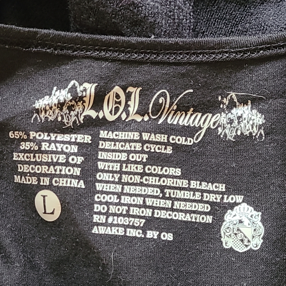Black Graphic Tee with Sequin Perfume Bottle Design Lol Vintage Large Glam - Picture 5 of 5